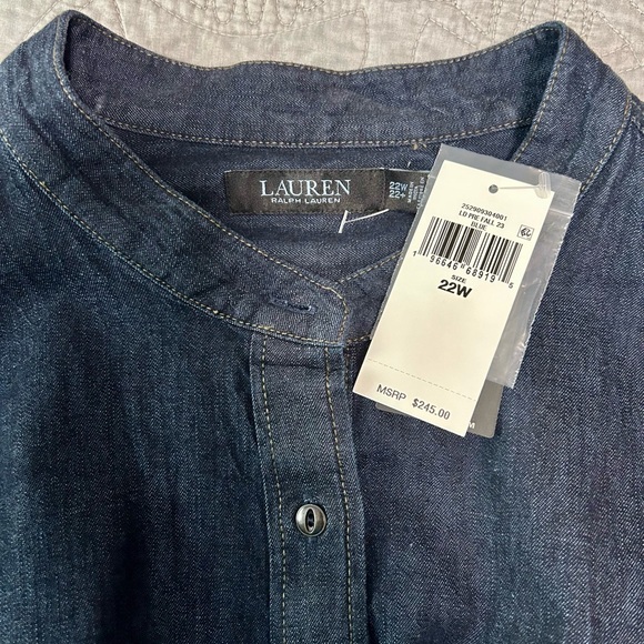 Lauren Ralph Lauren Women's Belted Denim Tiered Shirtdress 22W - Picture 11 of 13